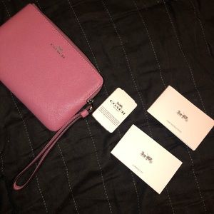Coach Leather Wristlet, Brand new with tags, Pink